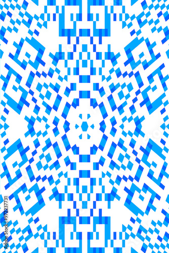 Abstract Christmas pixel retro 8bit geometric snowflake video game background