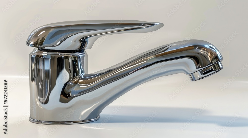 A modern kitchen fixture with clean lines and a shiny finish, suitable for a home or commercial setting A modern kitchen fixture with clean lines and a shiny finish, suitable for a home or commercial setting