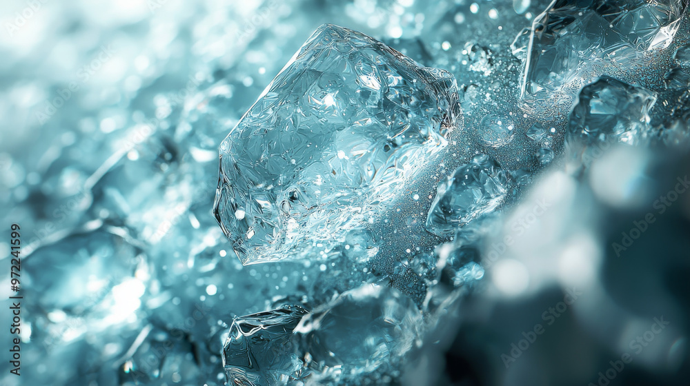 Close-up of icy blue crystals, a cool and refreshing sight. Close-up of icy blue crystals, a cool and refreshing sight.