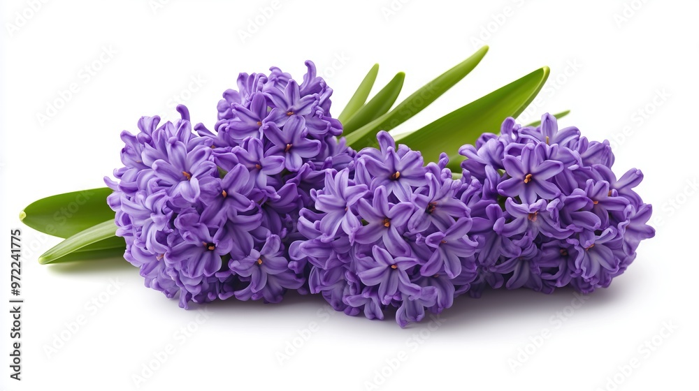 Fototapeta premium Bouquet of purple hyacinths flower, on white background