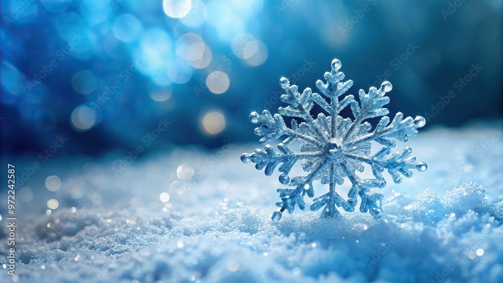 Christmas crystal snowflake on snowy background Christmas crystal snowflake on snowy background