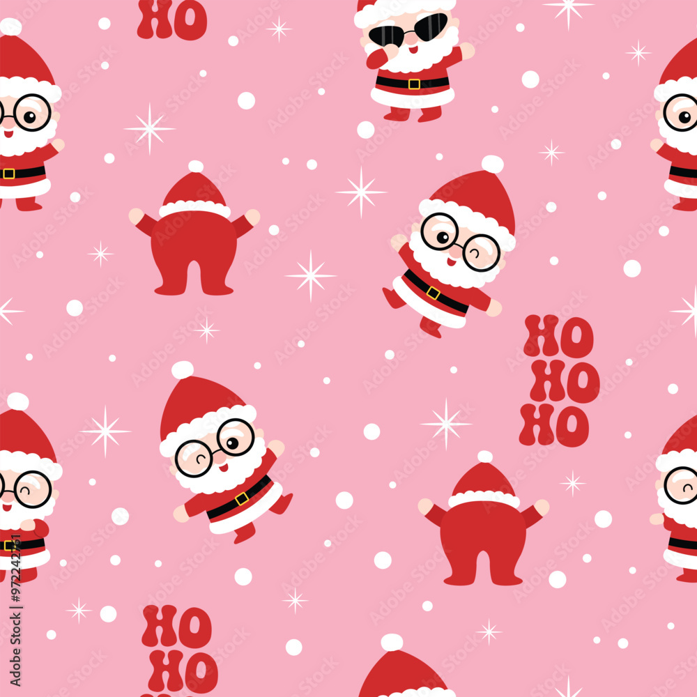Cute happy Santa Claus seamless pattern Cute happy Santa Claus seamless pattern