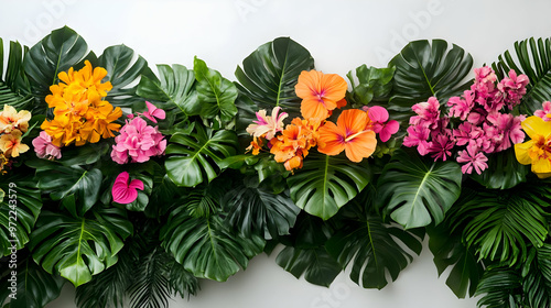 Wallpaper Mural Tropical Floral Wall Arrangement with Monstera Leaves Torontodigital.ca