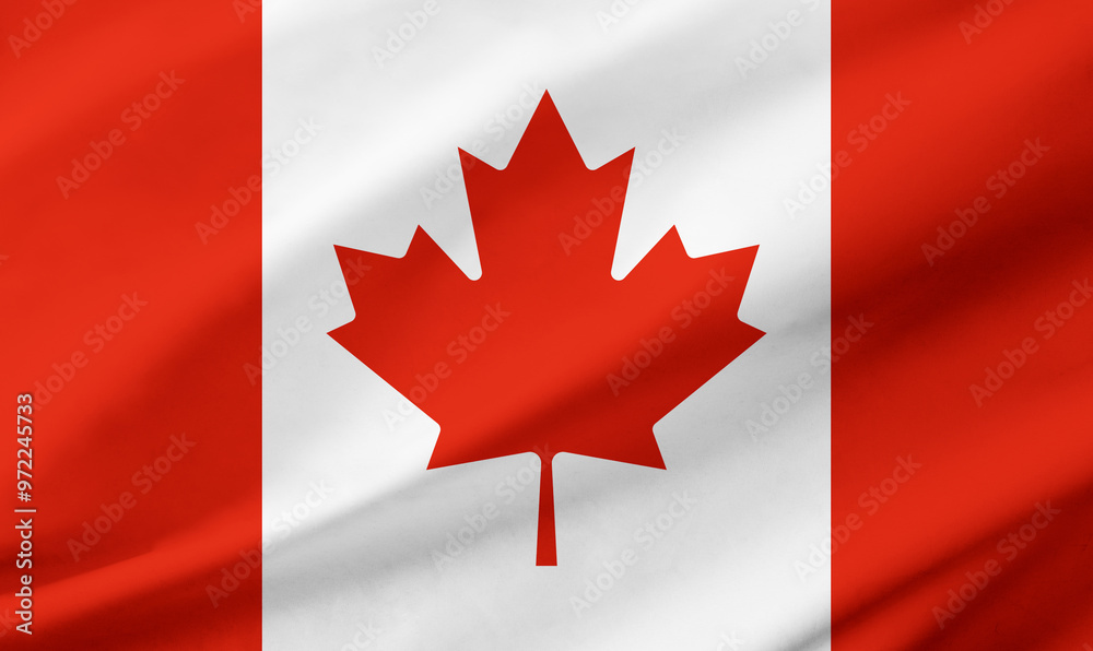 Canada flag background with waving fabric texture Canada flag background with waving fabric texture