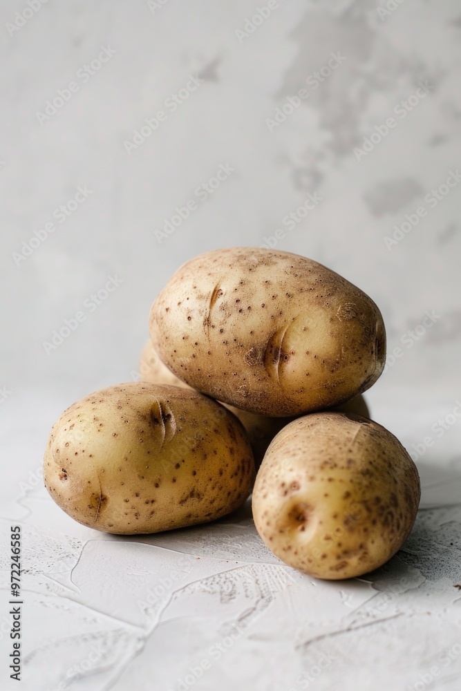 A pile of potatoes sitting on a table, perfect for still life photography or culinary use A pile of potatoes sitting on a table, perfect for still life photography or culinary use