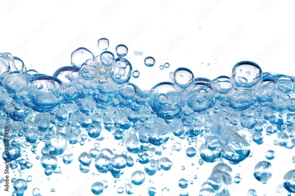 A lot of bubbles floating on the surface of the water A lot of bubbles floating on the surface of the water