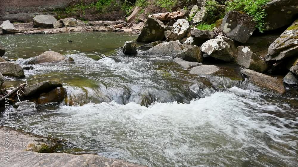 Water running through shallow rocky rapids, West Virginia Water running through shallow rocky rapids, West Virginia