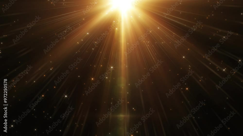 Orange light god rays, sunlight lens flare style vintage overlay shine spotlight effect.	