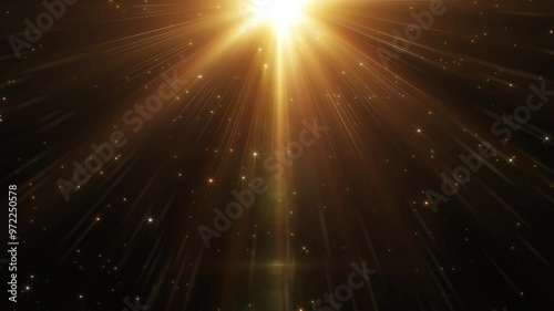 Orange light god rays, sunlight lens flare style vintage overlay shine spotlight effect.	