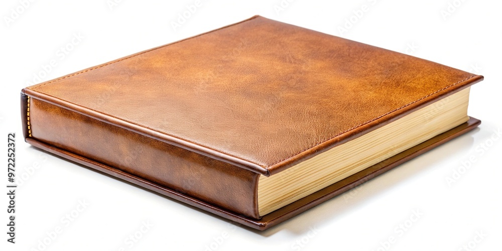 closed brown big book with hardcover isolated on white background closed brown big book with hardcover isolated on white background