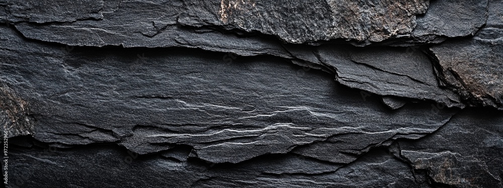 Crisp close-up image showcasing the intricate layers and fine details of a horizontal black stone texture surface.
Crisp close-up image showcasing the intricate layers and fine details of a horizontal black stone texture surface.