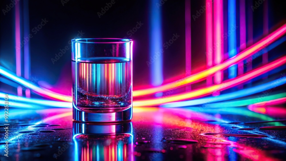 Close-Up Abstract neon lights background Colorful lights Spectrum under the glass dark background pink blue color Close-Up Abstract neon lights background Colorful lights Spectrum under the glass dark background pink blue color