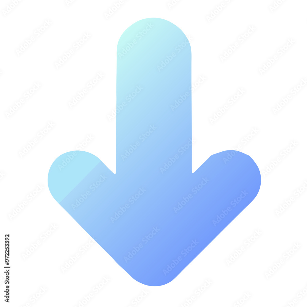 Down arrow vector icon. scroll illustration sign. Blue arrow. For graphic design Down arrow vector icon. scroll illustration sign. Blue arrow. For graphic design