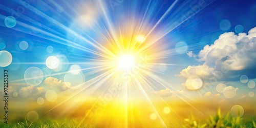 Close-Up abstract summer background with sun sunlight effect