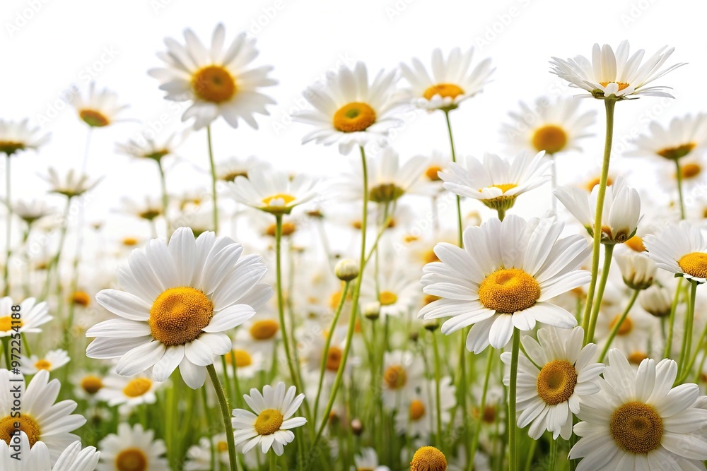 Close-up bouquet of white camomiles isolated on white background Close-up bouquet of white camomiles isolated on white background