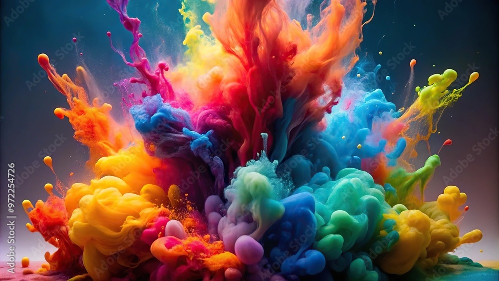 Close-Up Colorful ink explosion in high definition Close-Up Colorful ink explosion in high definition