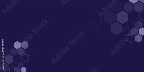 Abstract Digital Blue Hexagons Business or Science Background. Medical Research or Tech Innovation Online Webinar Presentation Event Simple