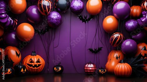 decorative balloon backdrop for halloween festival photo