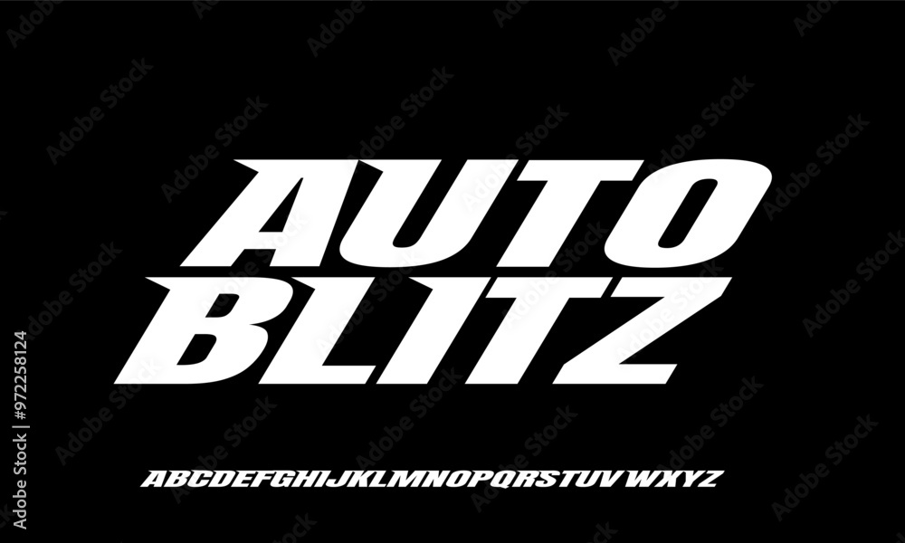 Obraz premium Auto Blitz font. Sport. Car Speed. Turbo Font. Modern Font