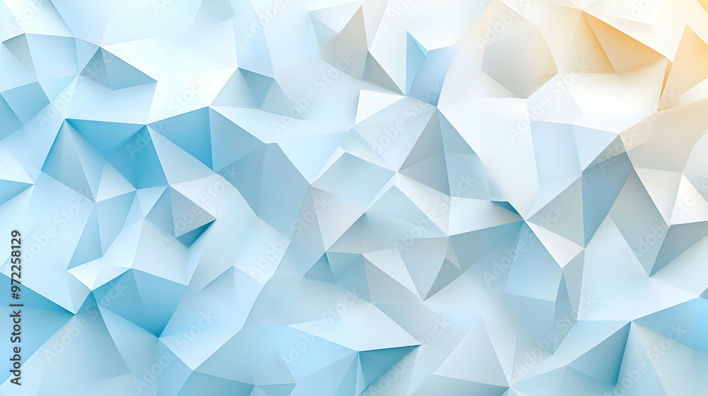 Abstract Low Poly Background with Blue and White Geometric Shapes - 3D Rendering Abstract Low Poly Background with Blue and White Geometric Shapes - 3D Rendering
