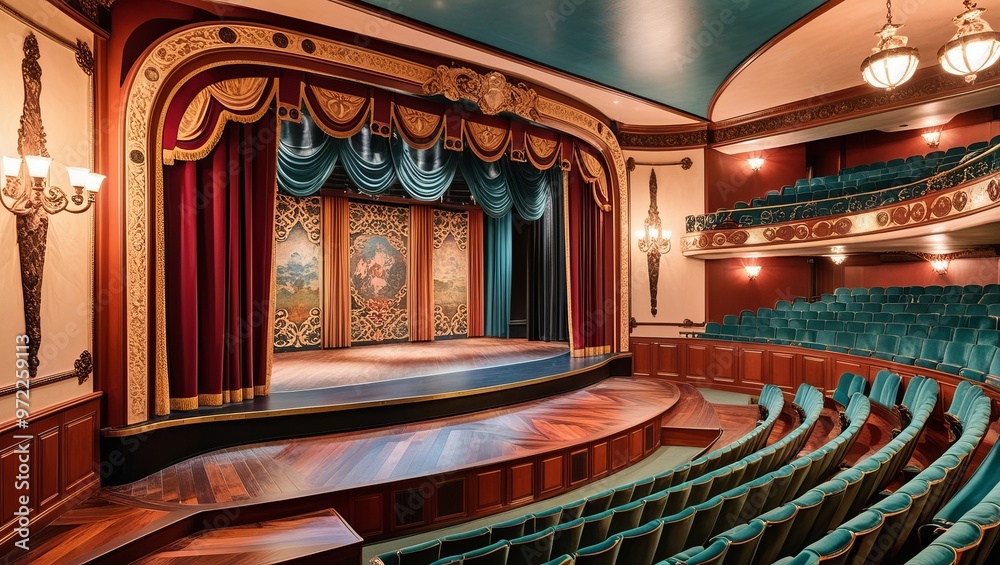 Obraz premium The picture shows the interior of a luxurious vintage theater.