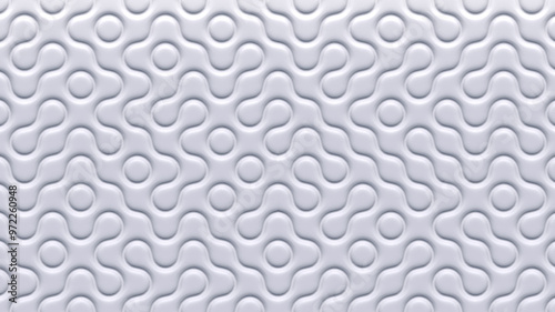 Fototapeta Naklejka Na Ścianę i Meble -  White 3d pattern waves. Light and shadow. Wall decorative panel. Render.