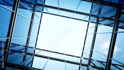 3d rendering of modern architecture, Skyscraper corporate office building with glass window