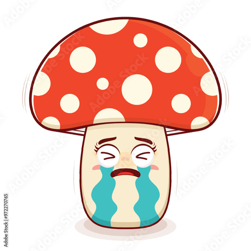mushroom crying face cartoon cute