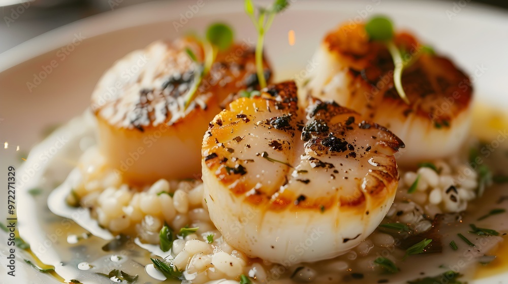 Seared Scallops with Risotto A Culinary Masterpiece Seared Scallops with Risotto A Culinary Masterpiece