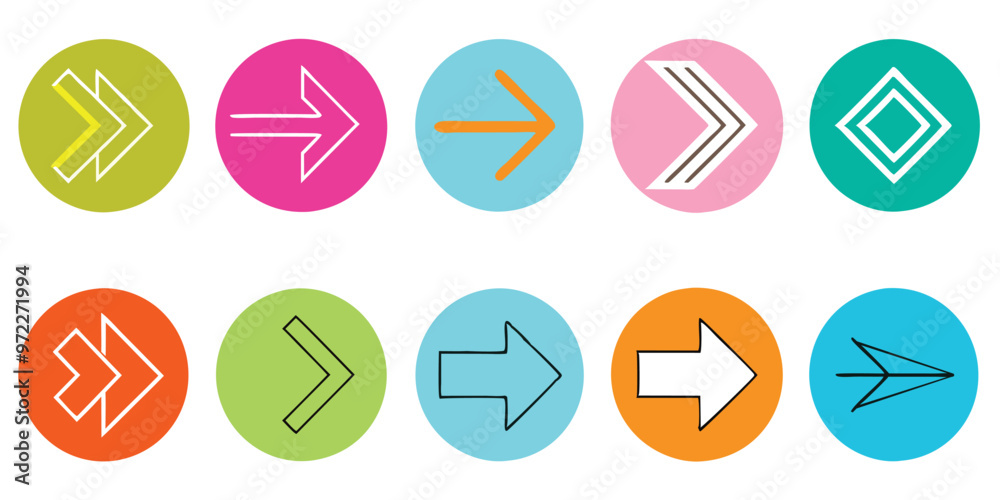 Set of minimal arrow icons vector for modern UI/UX design, navigation elements, and interface graphics Set of minimal arrow icons vector for modern UI/UX design, navigation elements, and interface graphics