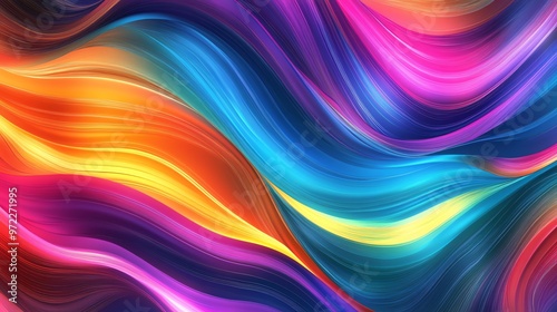 Wallpaper Mural Abstract colorful waves of blue, pink, yellow and orange. Torontodigital.ca