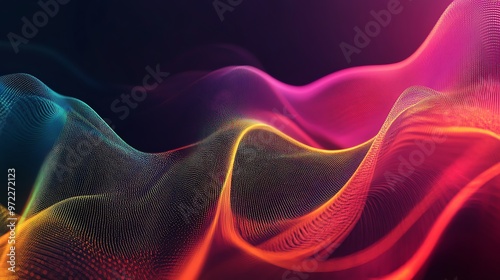 Abstract colorful waves of light.