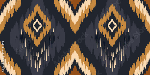 Ethnic ikat seamless pattern.beautiful pattern. folk embroidery,bohemian style,aztec geometric art ornament print.ethnic abstract art.Seamless fabric.design for fabric, carpet, wallpaper, clothing.