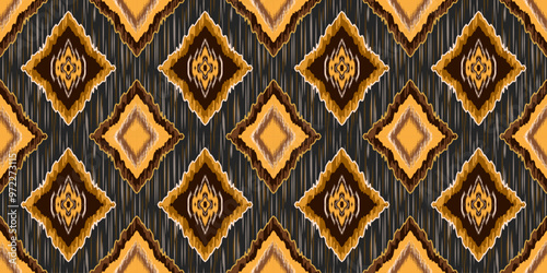 Ethnic ikat seamless pattern.beautiful pattern. folk embroidery,bohemian style,aztec geometric art ornament print.ethnic abstract art.Seamless fabric.design for fabric, carpet, wallpaper, clothing.