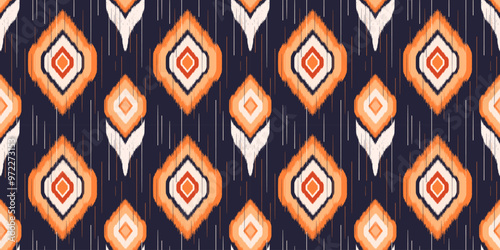 Ethnic ikat seamless pattern.beautiful pattern. folk embroidery,bohemian style,aztec geometric art ornament print.ethnic abstract art.Seamless fabric.design for fabric, carpet, wallpaper, clothing.