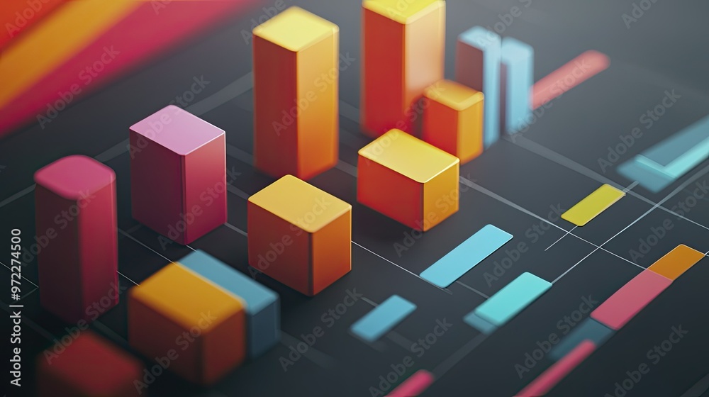 Top view of a 3D bar chart showing business cost categories, with plenty of space for text. Top view of a 3D bar chart showing business cost categories, with plenty of space for text.