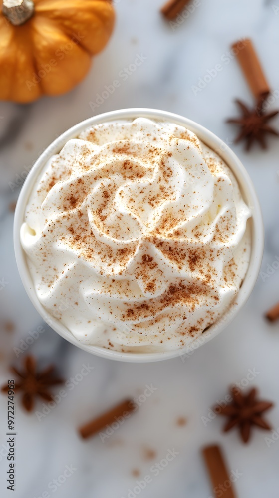whipped cream in a small cup with cinnamon whipped cream in a small cup with cinnamon
