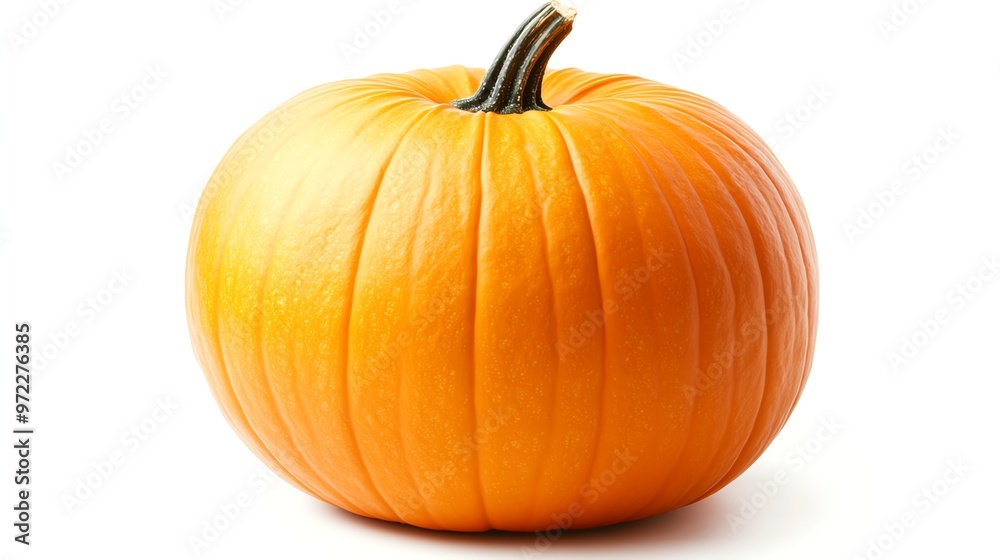 Obraz premium A whole, ripe orange pumpkin isolated on white.