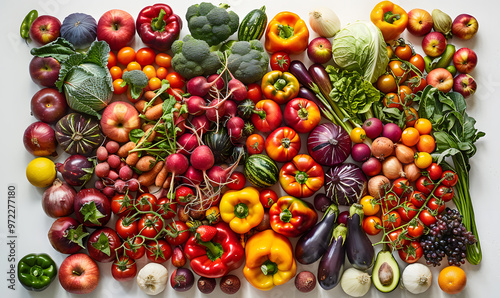 vegetable and fruits photo or illustrator on white background