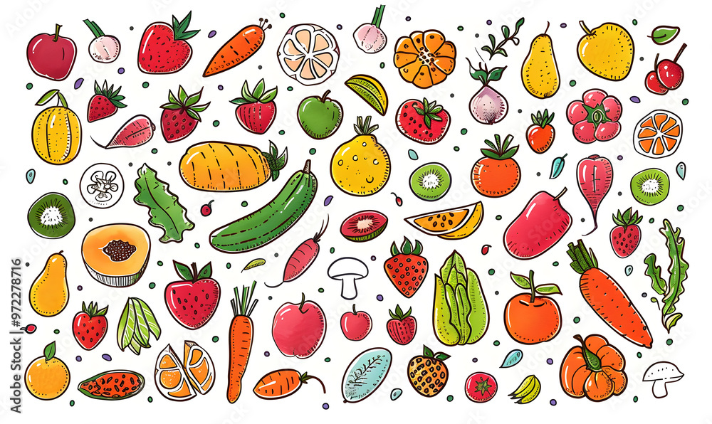 vegetable and fruits photo or illustrator on white background vegetable and fruits photo or illustrator on white background