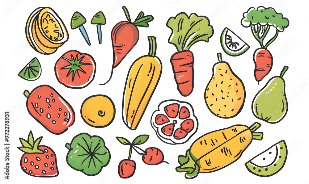 vegetable and fruits photo or illustrator on white background vegetable and fruits photo or illustrator on white background
