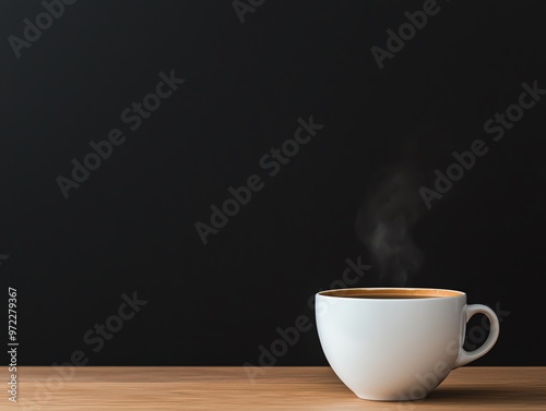 First sip of coffee with steam rising, Monday morning, invigorating start