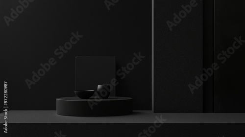 Wallpaper Mural Luxuriöser schwarzer Hintergrund für Black Friday. Elegantes Design, ideal für Werbung. Exklusiver Look für Verkaufsaktionen. Stilvolle Rabatt-Kampagne Torontodigital.ca