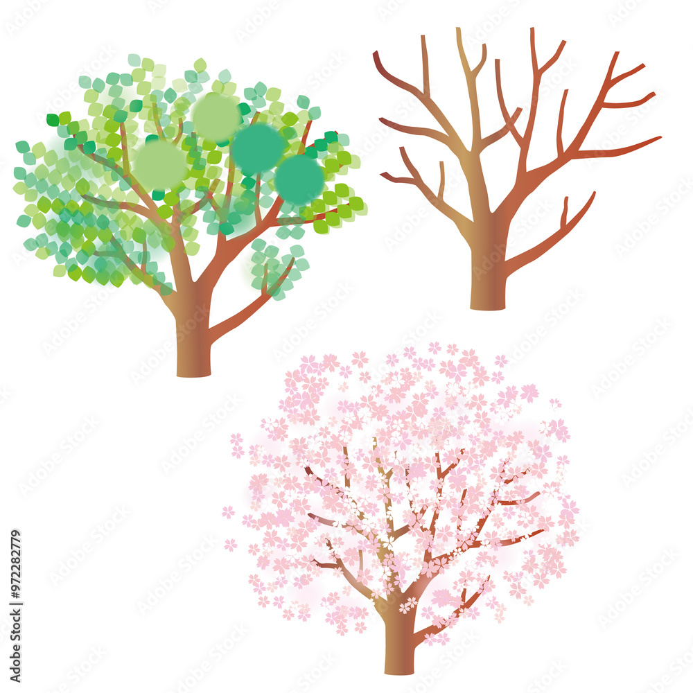 Obraz premium 木（春と冬）