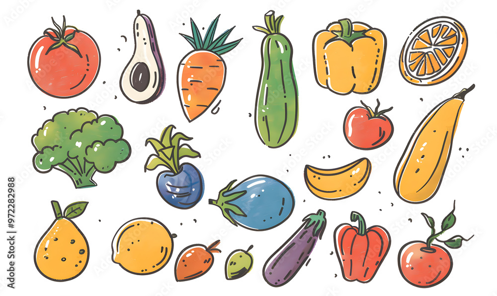 vegetable and fruits photo or illustrator on white background vegetable and fruits photo or illustrator on white background