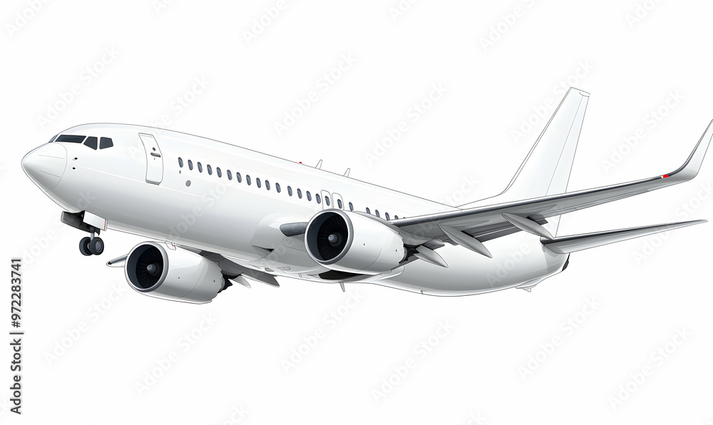 White passenger airplane taking off. White passenger airplane taking off.