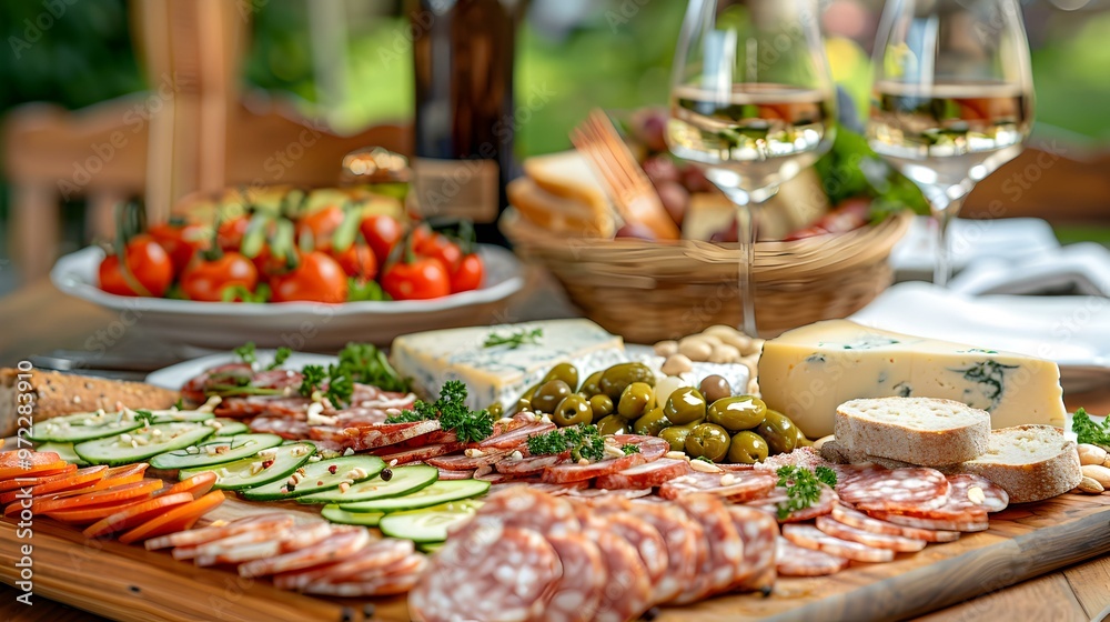 Delicious Charcuterie Board with Salami Delicious Charcuterie Board with Salami