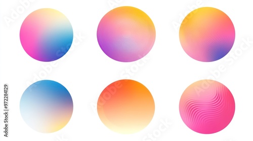 Abstract colorful circular gradients in pink, blue, and orange tones create a vibrant modern design.