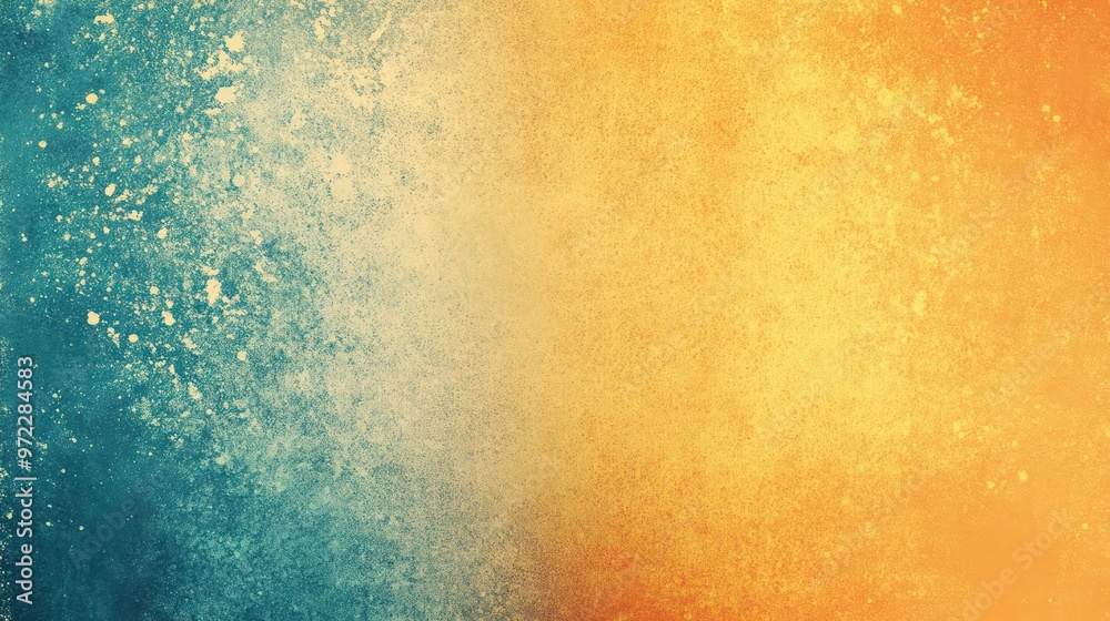 A vibrant gradient of turquoise and orange hues, creating a warm, dynamic atmosphere.
