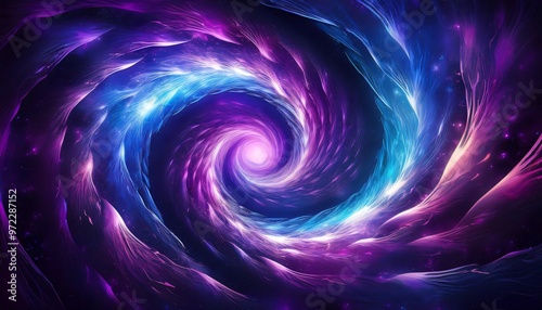 Colorful space swirl is moving fast in the galaxy with stars background